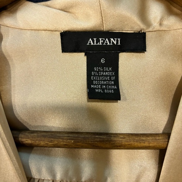 Alfani Silk Wrap Shirt | Half Length Sleeves | Gold Champagne Color - Picture 3 of 3